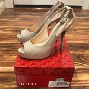 Guess Cream Stiletto Heels with Slingback,7